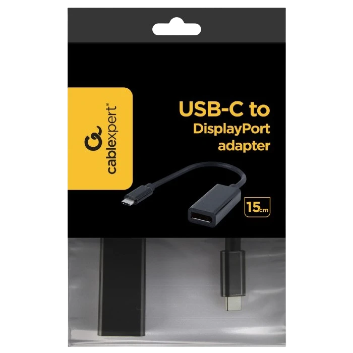 Видеоадаптер cablexpert a-cm-dpf-01, type-c - displayport (f), 0,15м, чёрный 3