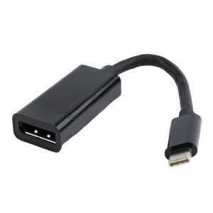 Видеоадаптер Cablexpert A-CM-DPF-01, Type-C - DisplayPort (F), 0,15м, Чёрный