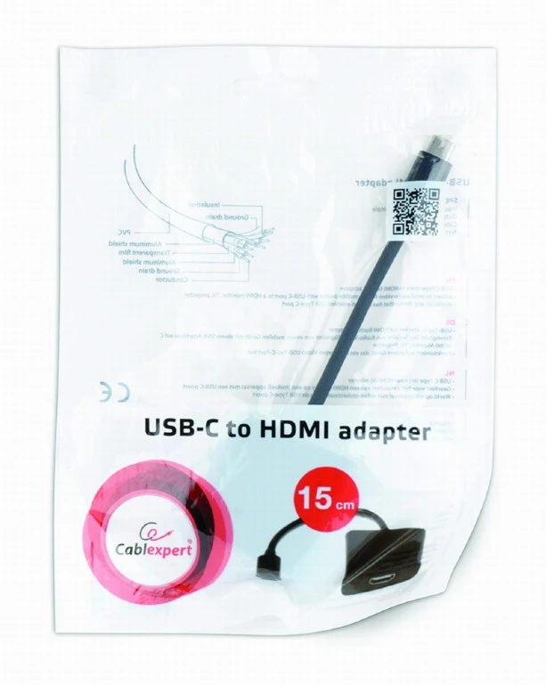 Видеокабель cablexpert a-cm-hdmif2-01, usb 3.1 type-c (f) - 2 x hdmi (f), 0.15 м, чёрный 2