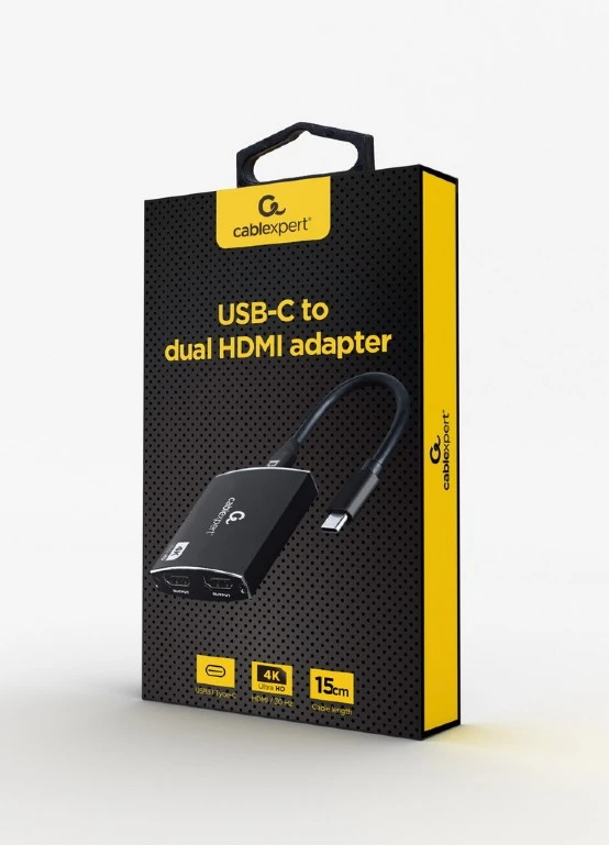 Видеокабель cablexpert a-cm-hdmif2-01, usb 3.1 type-c (f) - 2 x hdmi (f), 0.15 м, чёрный 6