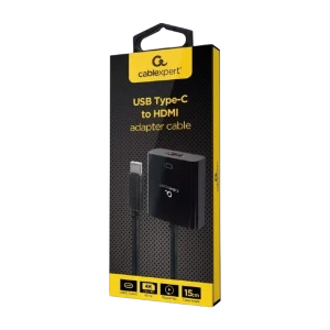 Cablu video cablexpert a-cm-hdmif-04, usb 3.1 type-c (m) - hdmi (f), 0.15 m, negru Thumbnail 4