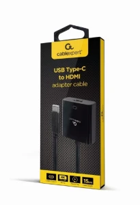 Cablu video cablexpert a-cm-hdmif-04, usb 3.1 type-c (m) - hdmi (f), 0.15 m, negru Thumbnail 2
