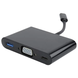 Видеоадаптер Cablexpert A-CM-VGA3in1-01, Type-C - , 0,15м, Чёрный