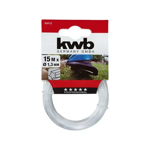 Леска для тримера 1.3 мм x 15 м звезда kwb 2