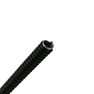 Tub metalic flexibil cu izolație pvc 9 mm negru