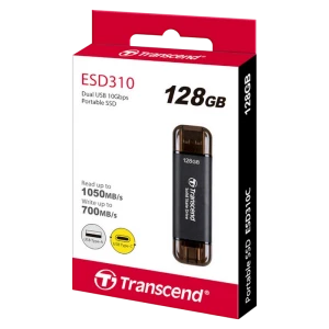 SSD portabil extern Transcend ESD310C, 128 GB, Negru (TS128GESD310C)