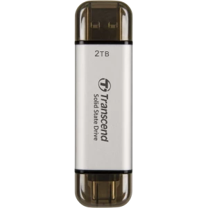 Внешний портативный SSD накопитель Transcend ESD310S, 2 ТБ, Серебристый (TS2TESD310S)