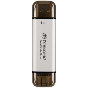 Внешний портативный SSD накопитель Transcend ESD310S, 1 ТБ, Серебристый (TS1TESD310S)