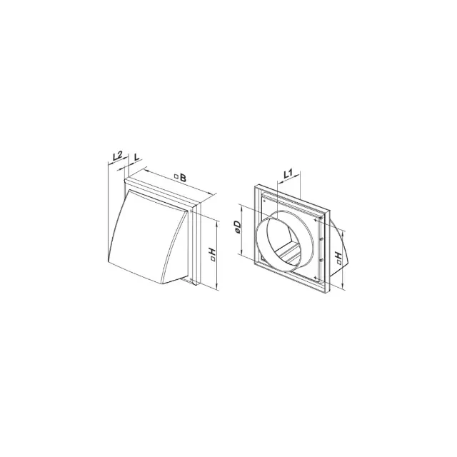 Grilaj de ventilare cu sită ventika mw122 azkp 186 x 186 x 125 mm plastic cafeniu 2