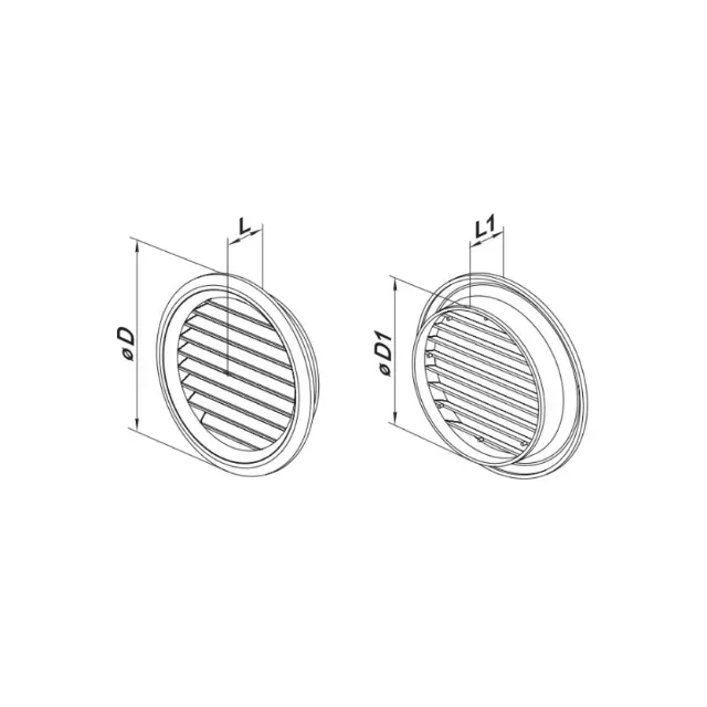 Grilaj de ventilare cu sită ventika mw80/2 ko 80 mm plastic cafeniu 2