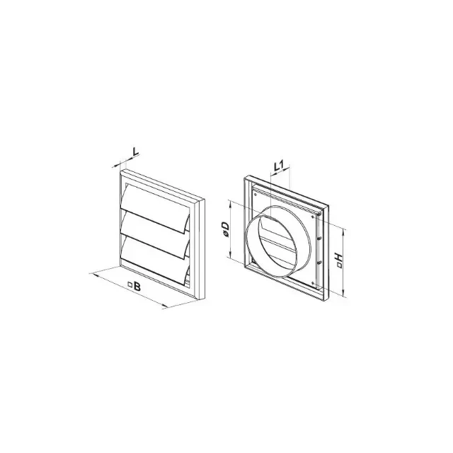 Grilaj de ventilare cu sită ventika mw100 azk 154 x 154 x 100 mm plastic alb 2