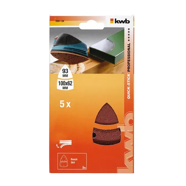 Hârtie abrazivă quick-stick p120 100 x 62, 93 mm 5 buc. kwb 2