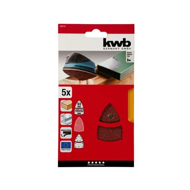 Hârtie abrazivă quick-stick p240 100 x 62, 93 mm 5 buc. kwb 2