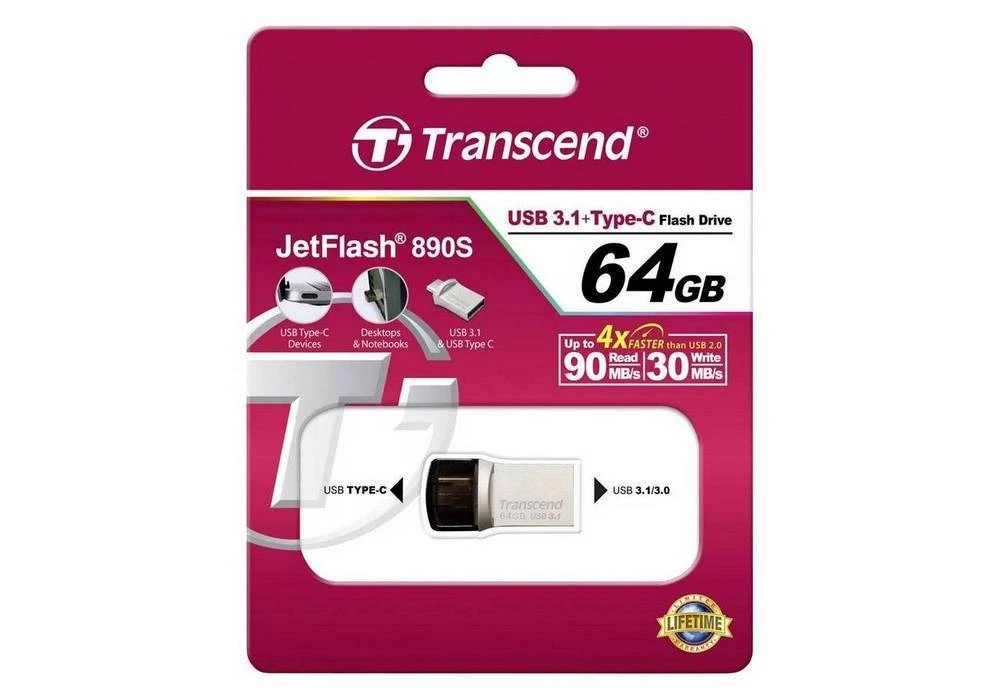 Memorie usb transcend jetflash 890, 64gb, argintiu 7