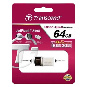 Memorie usb transcend jetflash 890, 64gb, argintiu Thumbnail 2