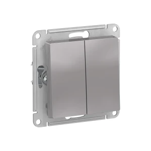Întrerupător dublu atlas design 10 a 250 v aluminiu schneider-electric