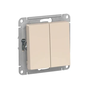 Двойной выключатель atlas design 10 a 250 в бежевый schneider-electric