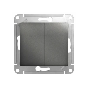 Переключатель двойной проходной glossa 10 a 250 в антрацит schneider-electric