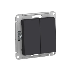 Двойной выключатель atlas design 10 a 250 в углерод schneider-electric
