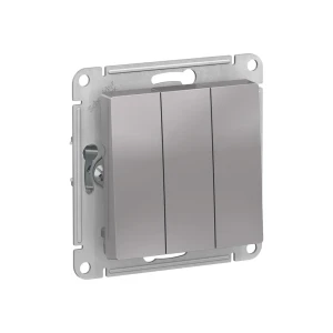 Тройной выключатель atlas design 10 a 250 в алюминий schneider-electric