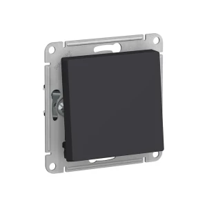 Выключатель одноклавишный проходной atlas design 10 a 250 в углерод schneider-electric