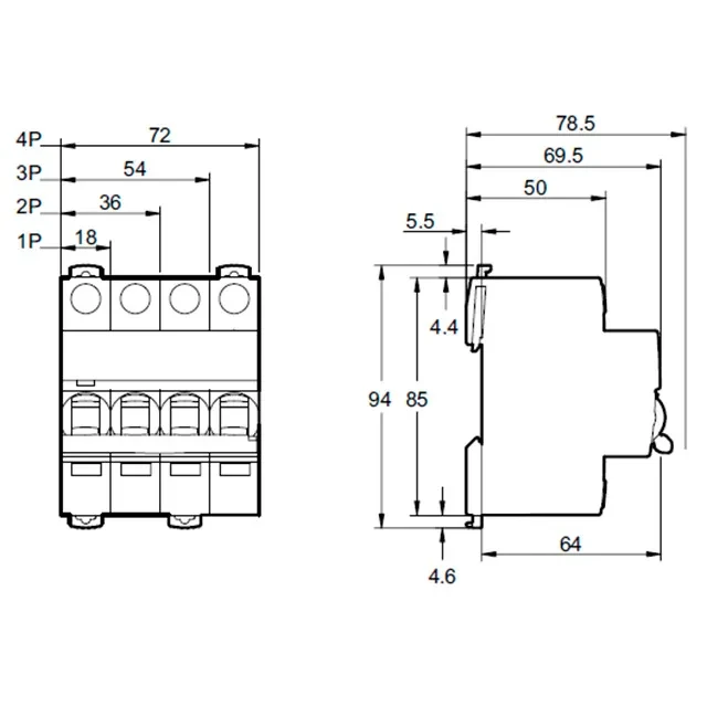 Выключатель автоматический a9k24425 4p 25 a 440 в c schneider-electric 2