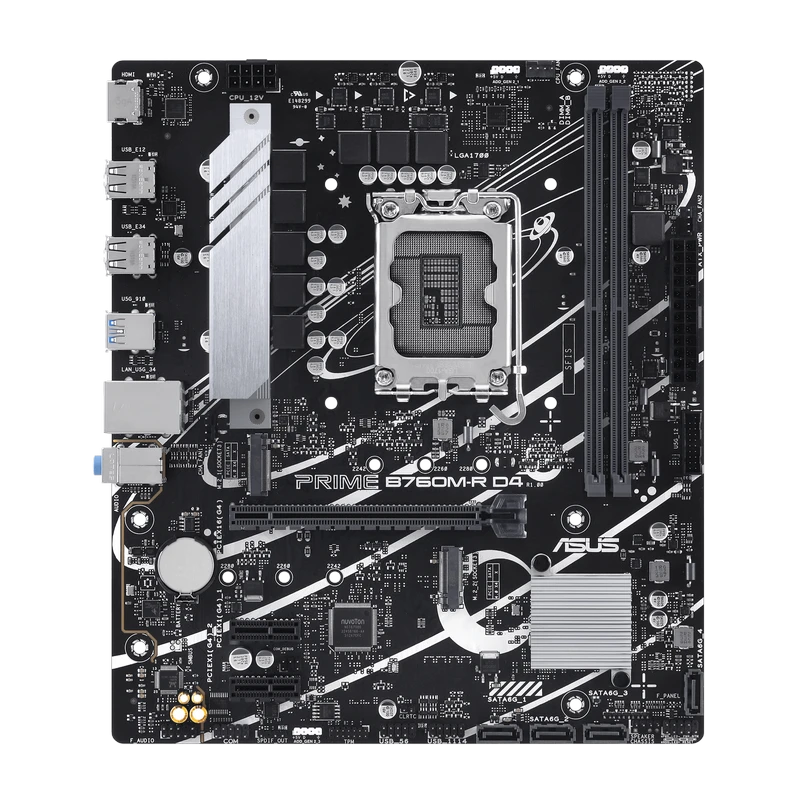 Материнская плата asus prime b760m-r d4, lga1700, intel b760, micro-atx 4