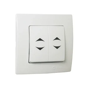 Întrerupător dublu cap scară lilium 10 a 220 - 240 v alb makel