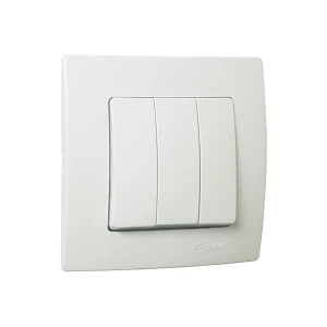 Întrerupător triplu lilium 10 a 220 - 240 v alb makel