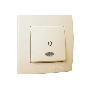 Кнопка звонка с индикатором lilium 10 a 220 - 240 в кремовый makel