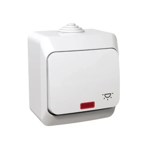Întrerupător cu revenire și indicator luminos cedar plus 16 a 250 v alb schneider-electric
