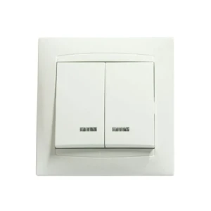 Întrerupător dublu cu indicator 9206-02n jasmin 10 a 230 v alb elmos Thumbnail 1