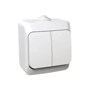 Двойной выключатель наружный с индикатором 000551 cedar plus 16 a 250 в белый schneider-electric