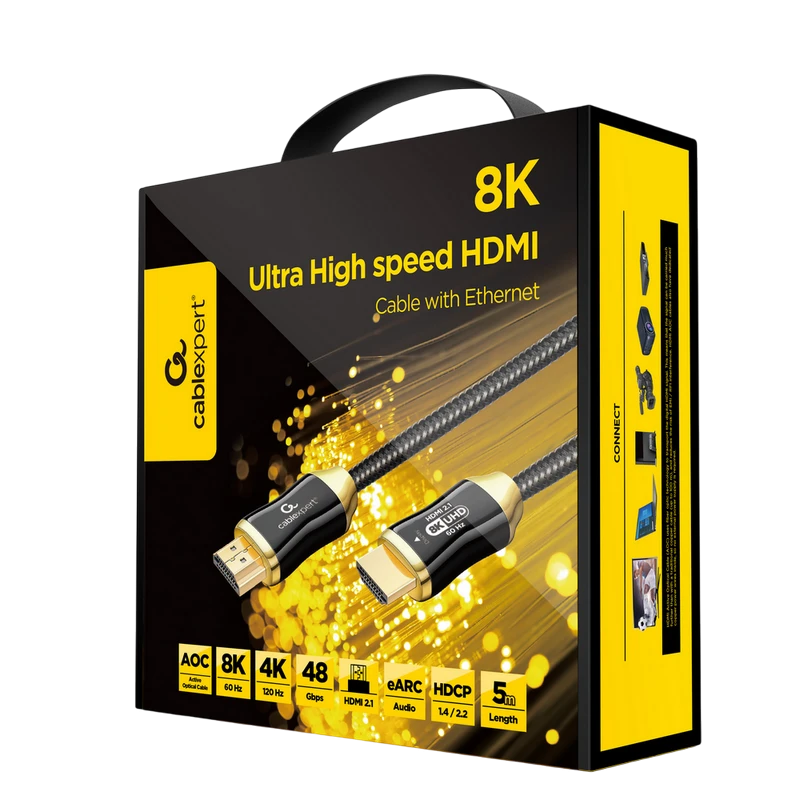 Cablu video cablexpert ccbp-hdmi8k-aoc-5m, hdmi (m) - hdmi (m), 5m, negru 3