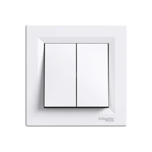 Двойной выключатель с возвратом asfora 10 a 250 в белый schneider-electric