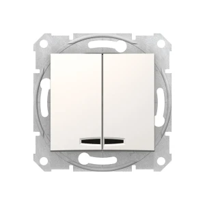 Двойной выключатель внутрений с индикатором sdn0300323 sedna 10 a 250 в кремовый schneider-electric