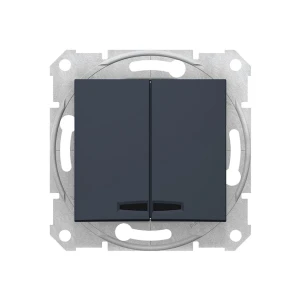 Двойной выключатель с индикатором sedna 10 a 220 - 240 в графитовый schneider-electric
