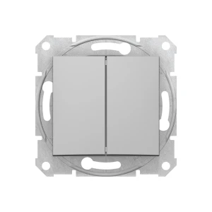 Переключатель двойной проходной sdn0600160 sedna 10 a 250 в алюминий schneider-electric