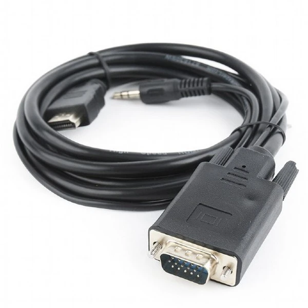 Cablu video cablexpert a-hdmi-vga-03-10, hdmi (m) - vga d-sub + 3.5 mm jack, 3m, negru 3