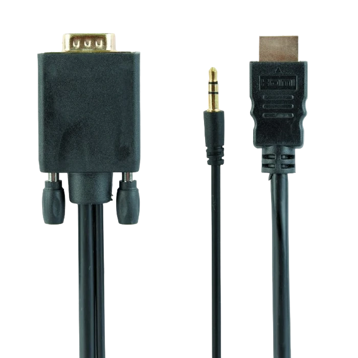 Cablu video cablexpert a-hdmi-vga-03-10, hdmi (m) - vga d-sub + 3.5 mm jack, 3m, negru 5