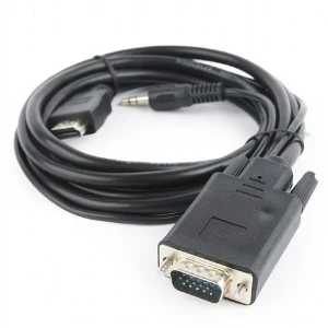 Cablu video cablexpert a-hdmi-vga-03-10, hdmi (m) - vga d-sub + 3.5 mm jack, 3m, negru Thumbnail 3