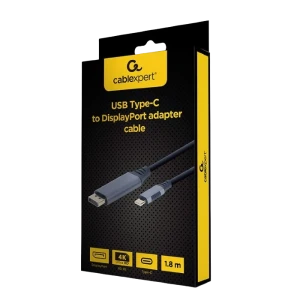 Видеокабель cablexpert cc-usb3c-dpf-01-6, usb type-c (m) - displayport (f), 1,8м, серый Thumbnail 2
