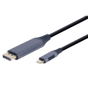 Cablu video cablexpert cc-usb3c-dpf-01-6, usb type-c (m) - displayport (f), 1,8m, gri