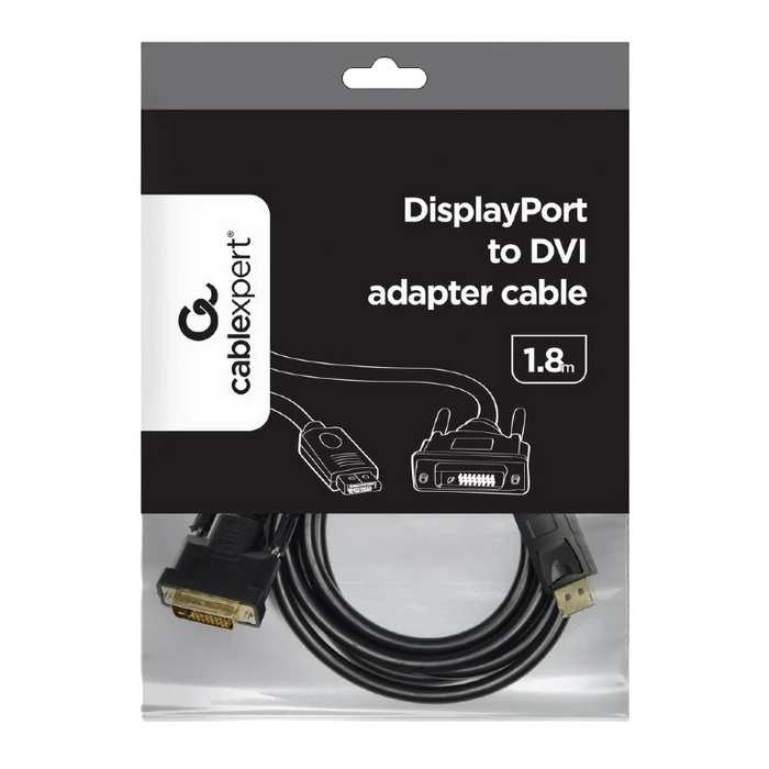 Cablu video cablexpert cc-dpm-dvim-6, displayport (m) - dvi-d (m), 1,8m, negru 7