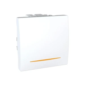 Întrerupător unitar cu indicator mgu3.201.18s unica 10 a 250 v alb schneider-electric