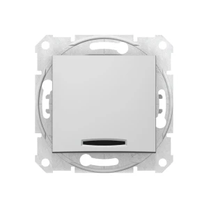 Выключатель одноклавишный проходной sdn1500160 sedna 10 a 250 в алюминий schneider-electric