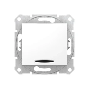 Переключатель одноклавишный перекрёстный sedna 10 a 250 в белый schneider-electric