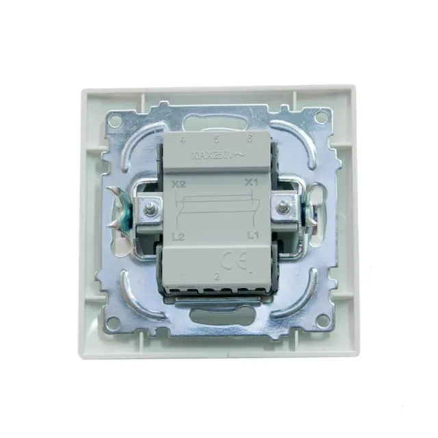 Переключатель одноклавишный перекрёстный jasmin 10 a 230 в белый elmos 2