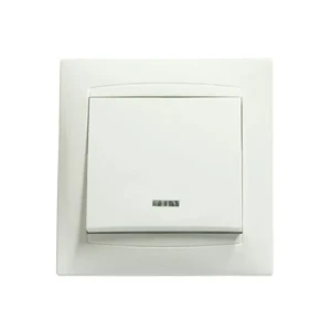 Întrerupător unitar cu indicator jasmin 10 a 230 v alb elmos