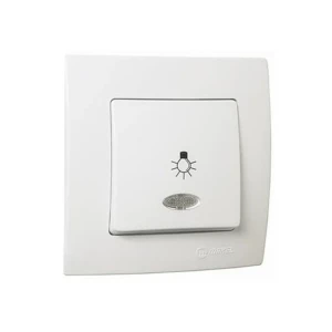 Buton pentru sonerie cu indicator lilium 10 a 220 - 240 v alb makel